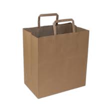 Kraft - 11" x 6.75" x 12" Kraft Paper Bag With Handle - 250/Case - Bulk Mart