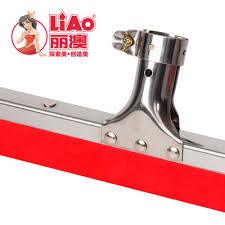 Liao - 14" EVA Floor Squeegee Stainless Steel Head/Clip Design 52" Metal Handle - 1 Set - Bulk Mart