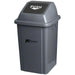 M2 - 60L EZ Push Rectangular Garbage Container with Lid Grey - 1 Set - Bulk Mart