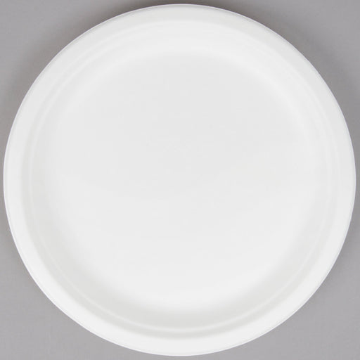 MC - 10" Round Bagasse Sugarcane Biodegradable Plate - 500/Case - Bulk Mart