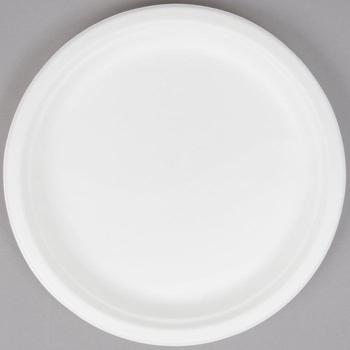 MC - 10" Round Bagasse Sugarcane Biodegradable Plate - 500/Case - Bulk Mart