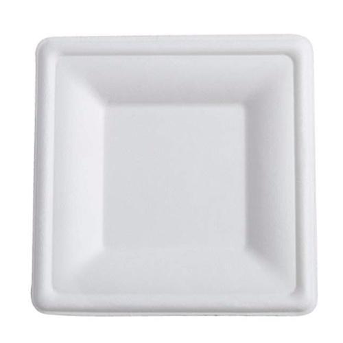 MC - 10" Square Bagasse Sugarcane Biodegradable Plate - 500/Case - Bulk Mart