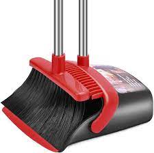 MC - 12" Black Heavy Duty Foldable Windproof Broom and Dust Pan - 1 Set - Bulk Mart