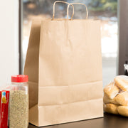 MC - 14" x 10" x 15.5" Kraft Paper Bag With Handle - 200/Case - Bulk Mart
