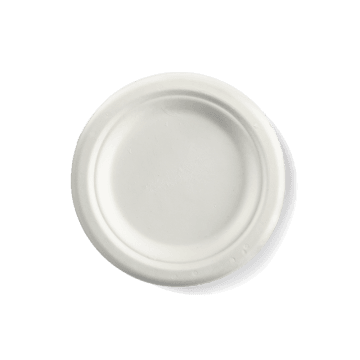 MC - 6" Round Bagasse Sugarcane Biodegradable Plate - 1000/Case - Bulk Mart