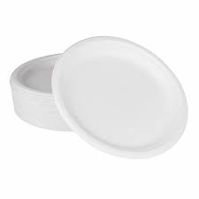 MC - 9" Round Bagasse Sugarcane Biodegradable Plate - 500/Case - Bulk Mart