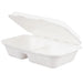 MC - 9" x 6" x 3" Biodegradable Compostable Takeout Container 2 Compartment - 200/Case - Bulk Mart