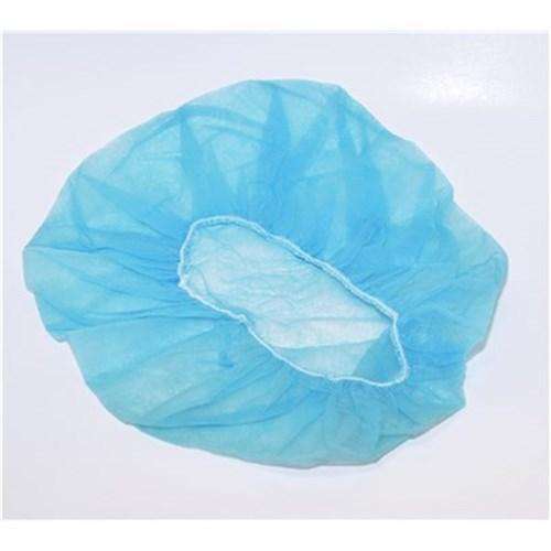 MC - Disposable Bouffant Cap Hair Net Blue Non-Woven - 100 / Pack - Bulk Mart