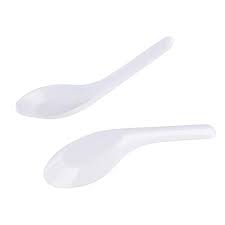 MC - Heavy Duty Plastic Chinese Spoon White - 1000/Case - Bulk Mart