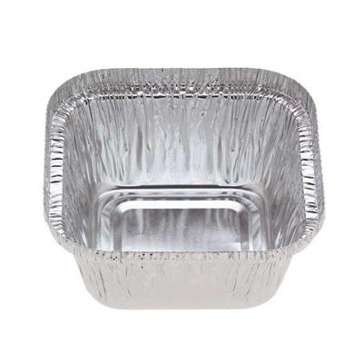 ML - 3.5" x 3.5" Mini Square Aluminum Foil Container - 100/Pack - Bulk Mart