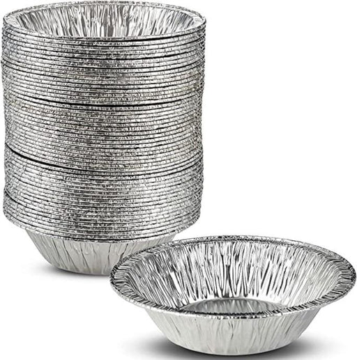 ML - 4" Round Deep Aluminum Foil Meat Pie Pan - 125/Pack - Bulk Mart