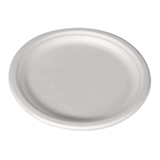 New Wave - 10" Round Sugarcane & Bamboo Bagasse Plate - 125/Sleeve - Bulk Mart