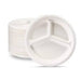 New Wave - 10" Round Sugarcane & Bamboo Bagasse Plate 3 Compartment - 125/Sleeve - Bulk Mart