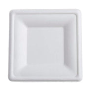 New Wave - 6" Square Sugarcane & Bamboo Bagasse Plate - 500/Case - Bulk Mart