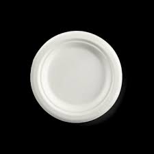 New Wave - 7" Round Sugarcane & Bamboo Bagasse Plate - 1000/Case - Bulk Mart