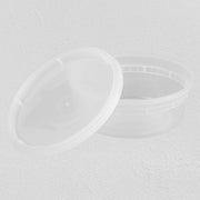 PCM - S-08 - 8 Oz Clear Microwavable Deli Container Combo - 24 Sets - Bulk Mart