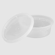 PCM - S-08 - 8 Oz Clear Microwavable Deli Container Combo - 240 Sets - Bulk Mart