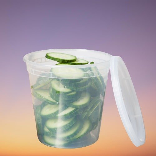 PCM - S-24 -24 Oz Clear Microwavable Deli Container Combo - 24 Sets - Bulk Mart