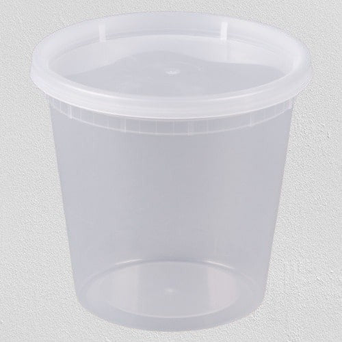 PCM - S-24 -24 Oz Clear Microwavable Deli Container Combo - 24 Sets - Bulk Mart