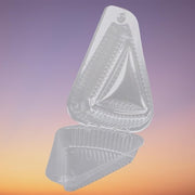Polar Pak - 5" Medium Dome Hinged Clear Pie/Cake Slice Container - 100/Pack - Bulk Mart