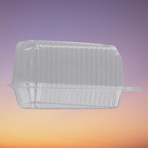 Polar Pak - 5" Medium Dome Hinged Clear Pie/Cake Slice Container - 100/Pack - Bulk Mart