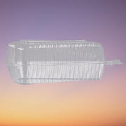 Polar Pak - 5" Shallow Hinged Clear Plastic Pie/Cake Slice Container - 100/Pack - Bulk Mart