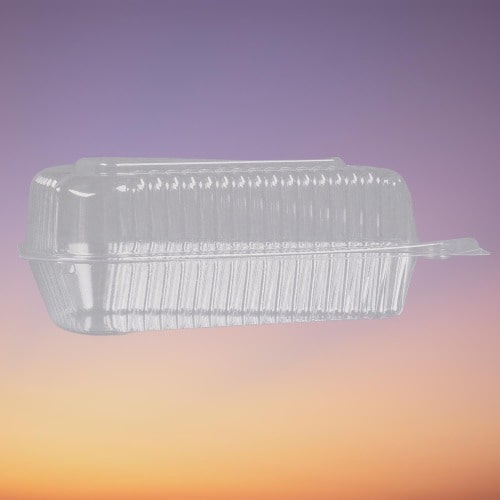 Polar Pak - 5" Shallow Hinged Clear Plastic Pie/Cake Slice Container - 100/Pack - Bulk Mart