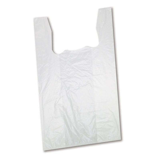 S2 White - High Density T-Shirt Shopping Bags 10"x 5"x 18"- 2000/Case - Bulk Mart