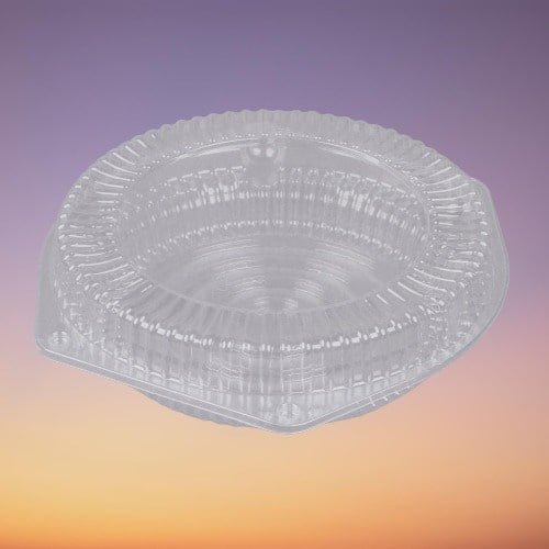 Sabert - 8" Hinged Clear Plastic Shallow Pie Clamshell Container - 120/Case - Bulk Mart