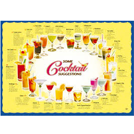 Sanfacon - 539 Cocktail Placemats - 1000 / Pack - Bulk Mart