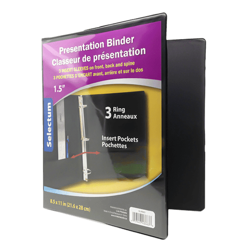 Selectum - 1 Inch 3 D-Rings Presentation Binder With 3 Pockets - Each - Bulk Mart