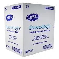 SnowSoft - 2 Ply Wrapped Kitchen Towel Roll 11" x 8"- 24 x 70 Sheets/Case - Bulk Mart