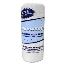 SnowSoft - 2 Ply Wrapped Kitchen Towel Roll 11" x 8" - 24 x 85 Sheets/Case - Bulk Mart