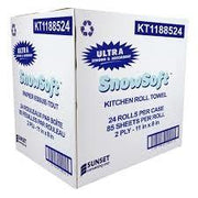 SnowSoft - 2 Ply Wrapped Kitchen Towel Roll 11" x 8" - 24 x 85 Sheets/Case - Bulk Mart