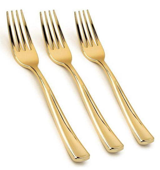 Stellar - Gold Look Premium Plastic Fork - 20/Pack - Bulk Mart