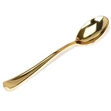 Stellar - Gold Look Premium Plastic Soup Spoon- 20/Pack - Bulk Mart