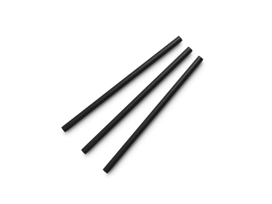 Stone - 6" Cocktail Straw Black Unwrapped - 9 x 250 / Pack - Bulk Mart