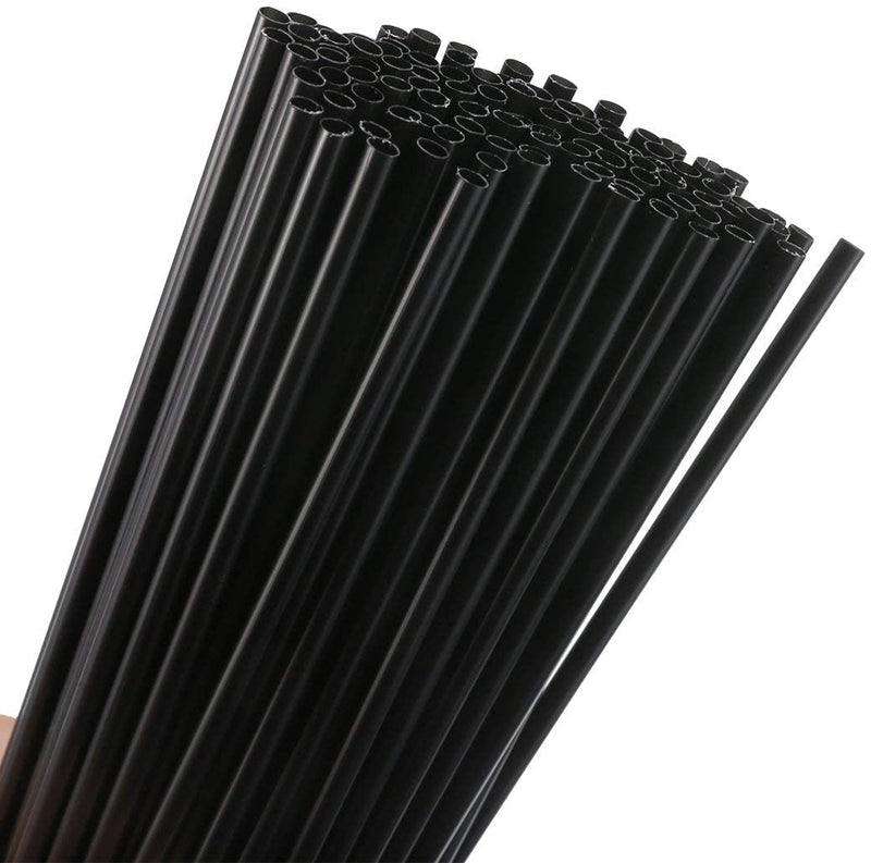 Stone - 8" Cocktail Straw Black Unwrapped - 250 / Pack - Bulk Mart