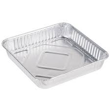 Titan - 7.5" x 7.5" x 1.5" Square Foil Cake Pans - 4/Pack - Bulk Mart