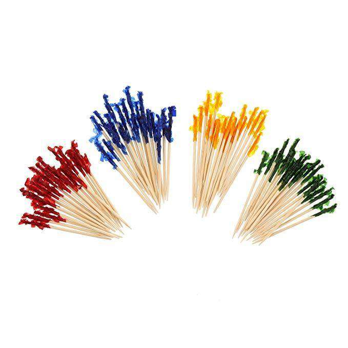 Touch - 4" Frilled Toothpicks - 10 x 1000 pcs / Case - Bulk Mart