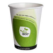 Yeseco - 12 Oz Compostable Hot Paper Cups Printed PLA Lined - 50/Sleeve - Bulk Mart